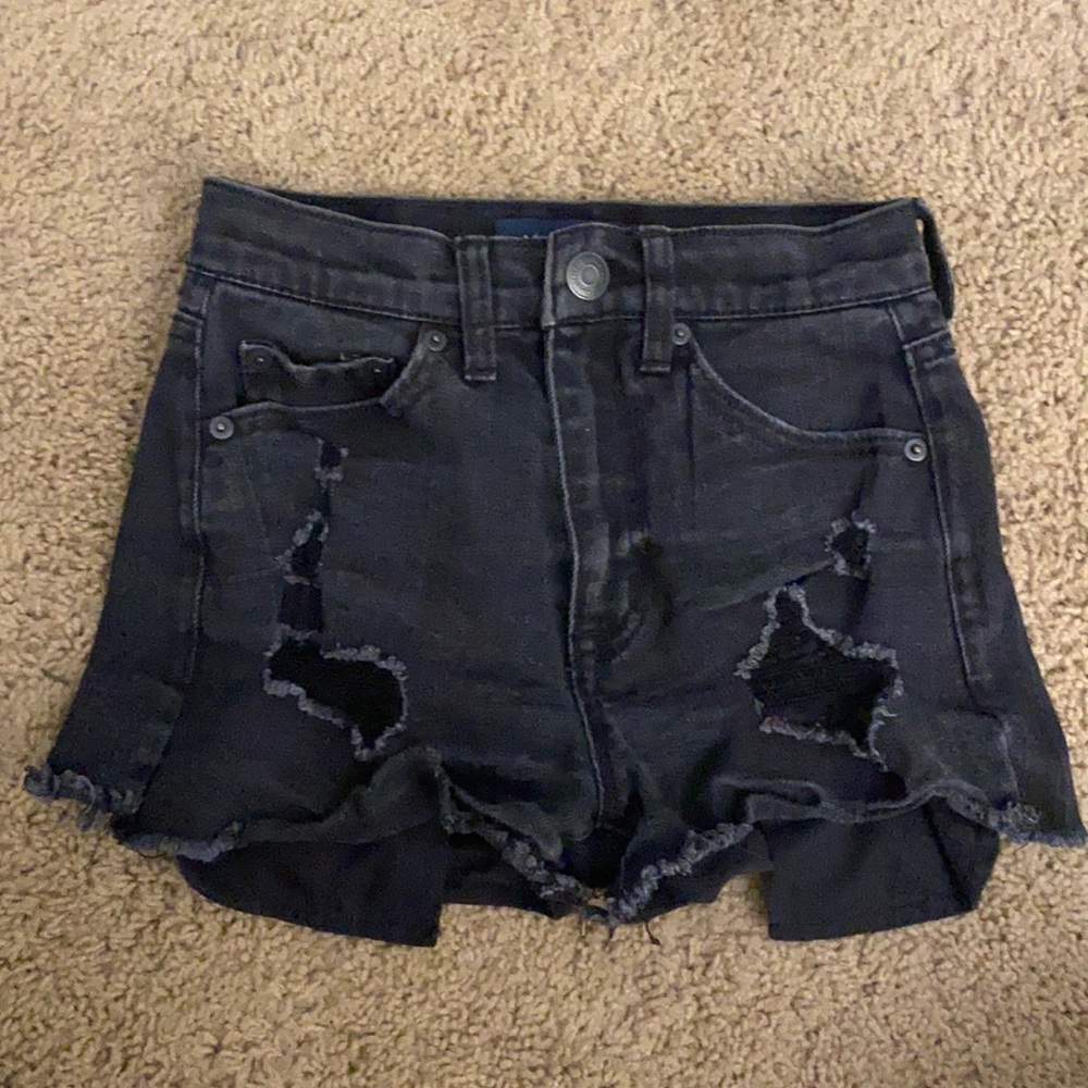 aeropostale UGA black jean shorts